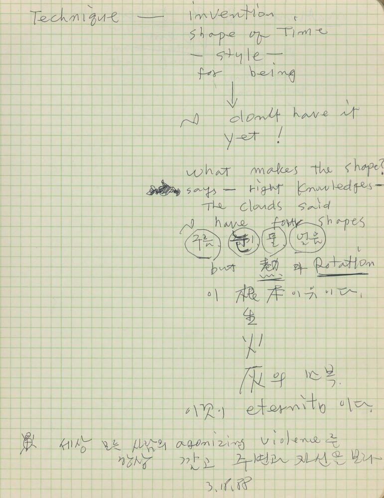 1974년부터 1988년까지 김차섭 구상노트