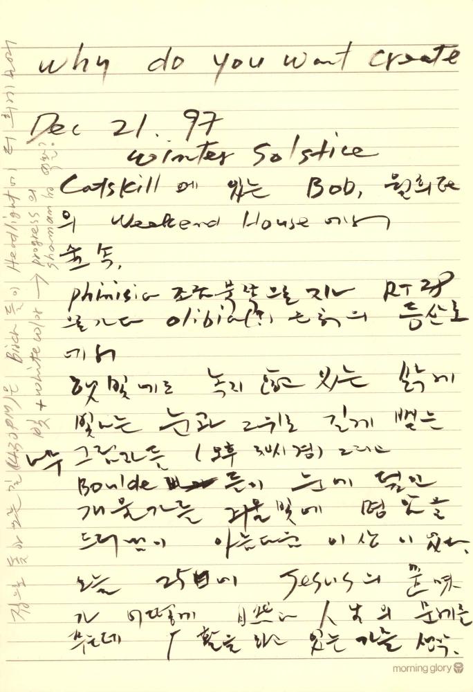 1997년부터 1998년까지 김차섭 구상노트