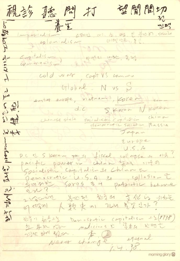 1997년부터 1998년까지 김차섭 구상노트