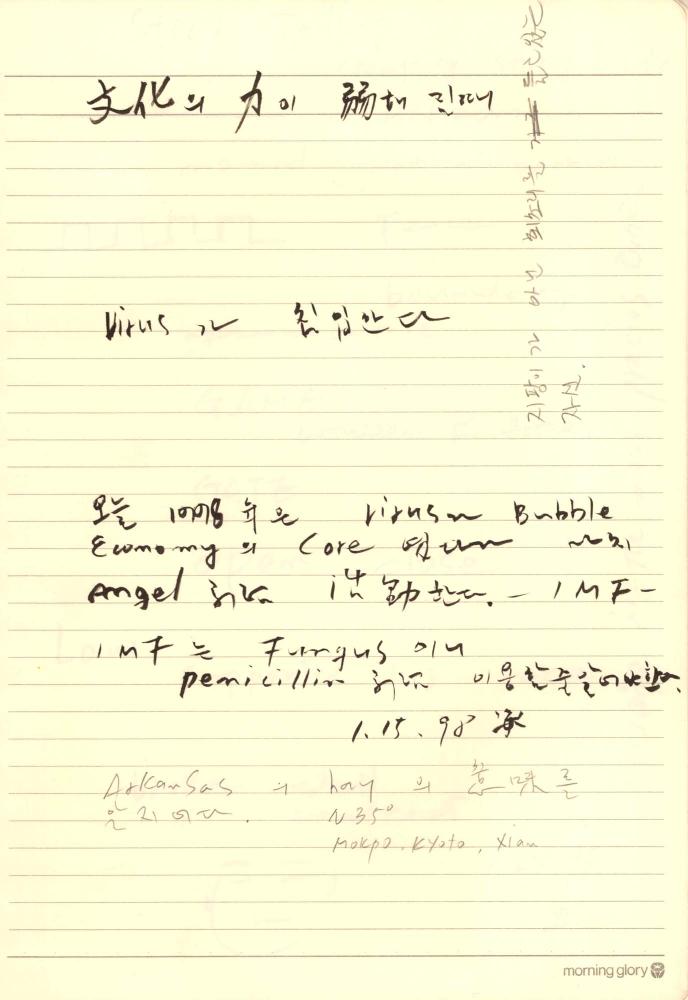 1997년부터 1998년까지 김차섭 구상노트