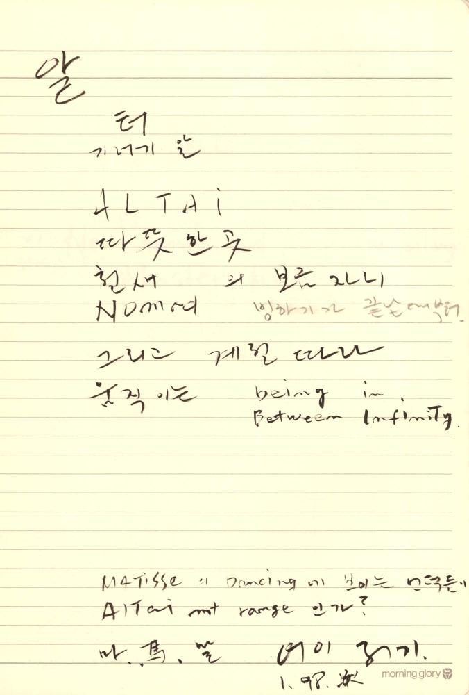 1997년부터 1998년까지 김차섭 구상노트