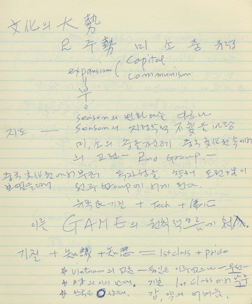 1985년부터 1988년까지 김차섭 구상노트
