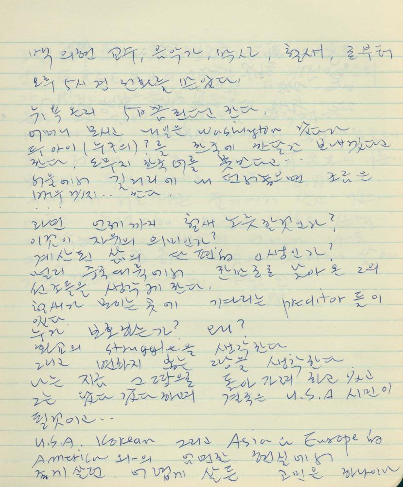 1985년부터 1988년까지 김차섭 구상노트