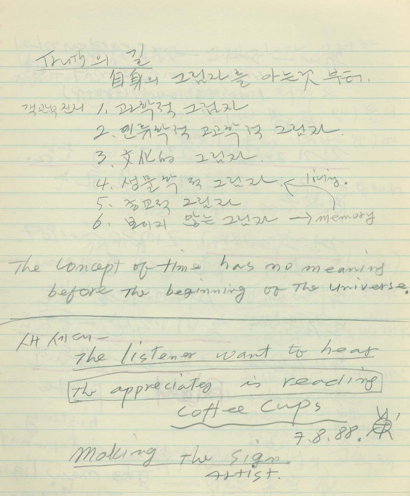 1985년부터 1988년까지 김차섭 구상노트