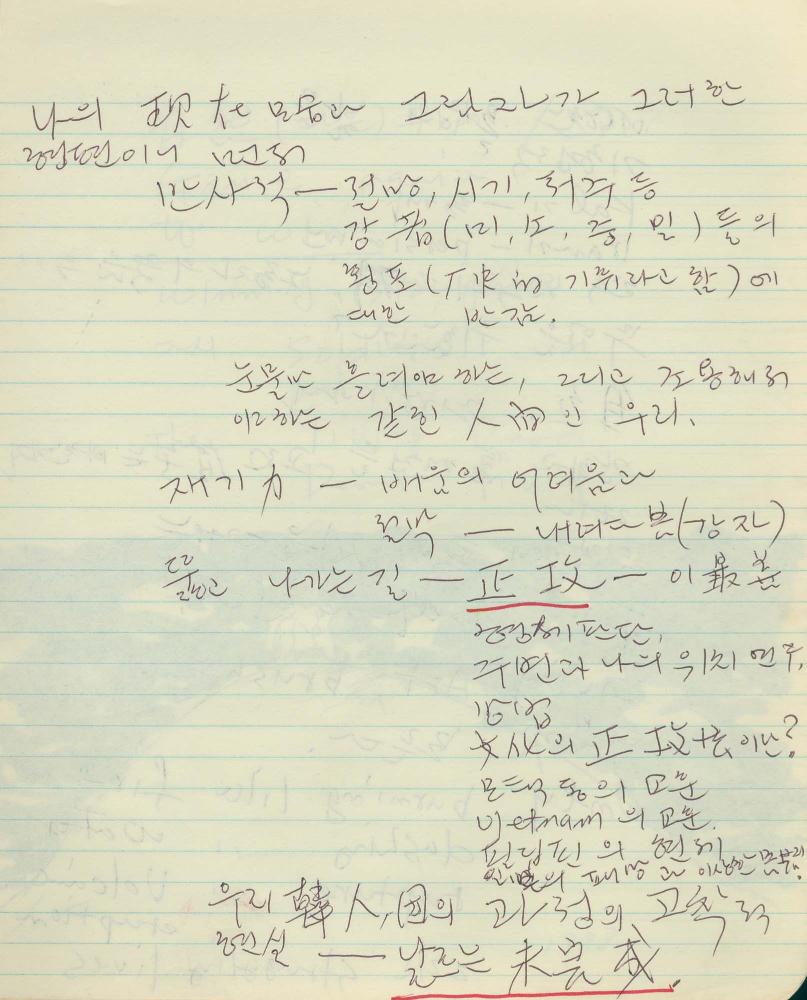 1985년부터 1988년까지 김차섭 구상노트