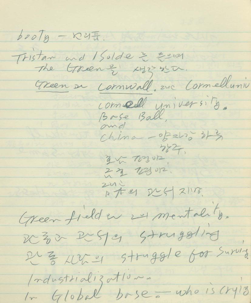 1985년부터 1988년까지 김차섭 구상노트