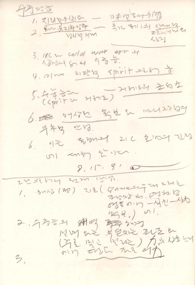1991년 김차섭 구상노트 3