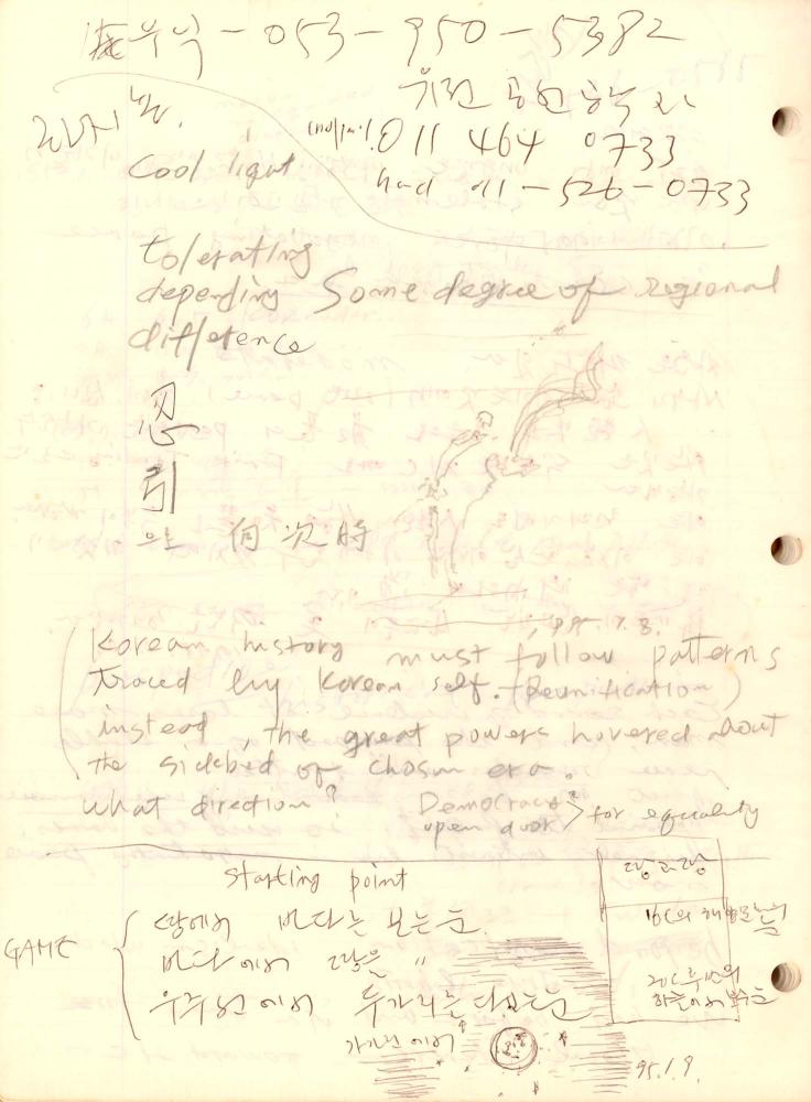 1985년부터 1995년까지 김차섭 구상노트