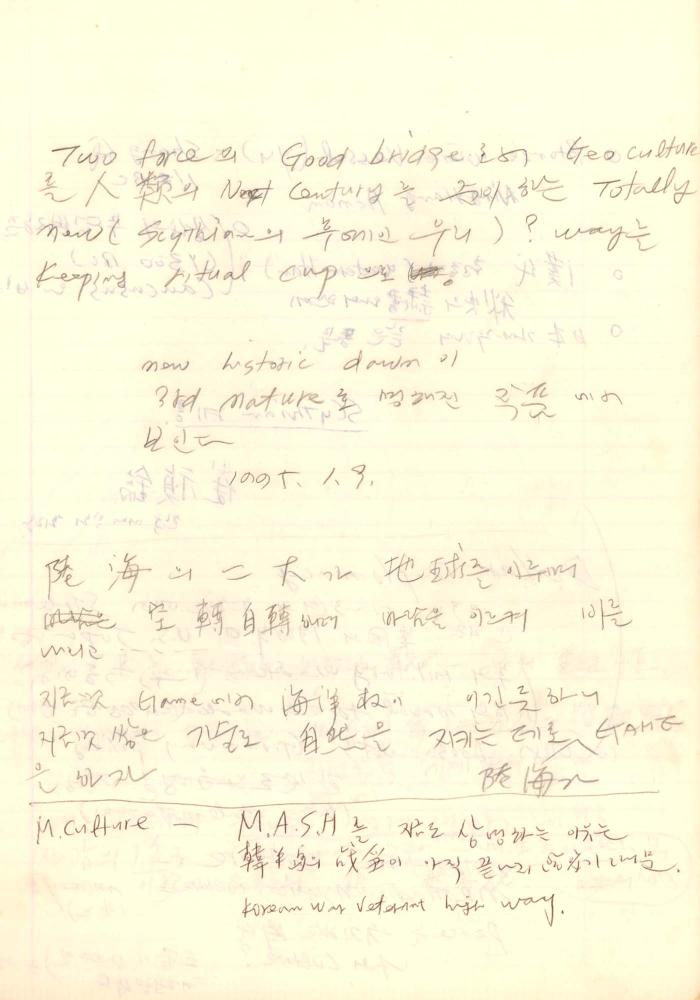 1985년부터 1995년까지 김차섭 구상노트