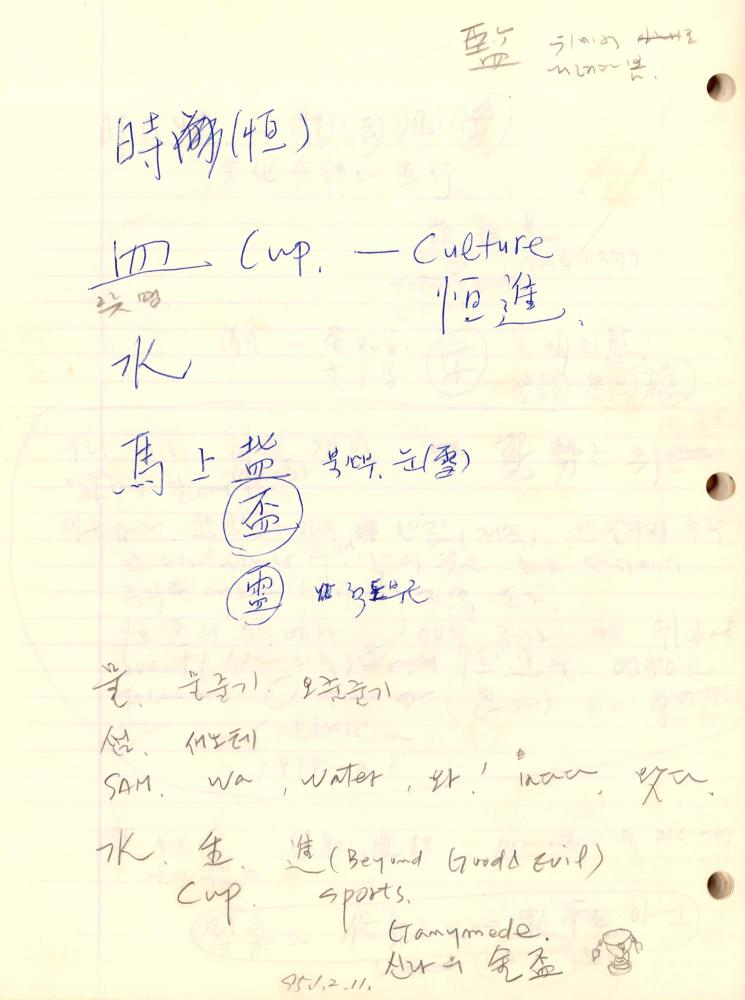 1985년부터 1995년까지 김차섭 구상노트