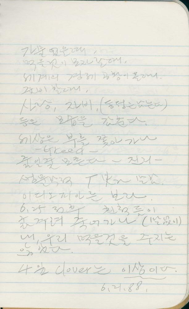 1988년 김차섭 구상노트 6