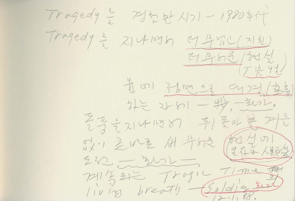 1988년부터 1989년까지 김차섭 구상노트 3