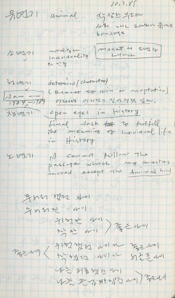 1989년 김차섭 구상노트 6