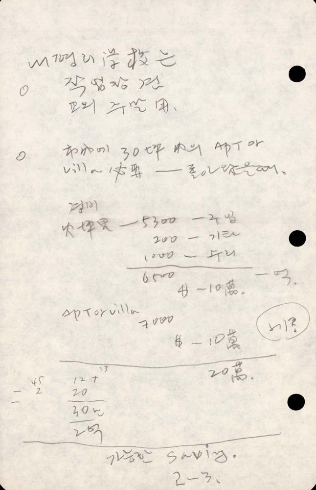 1989년부터 1990년까지 김차섭 구상노트 2