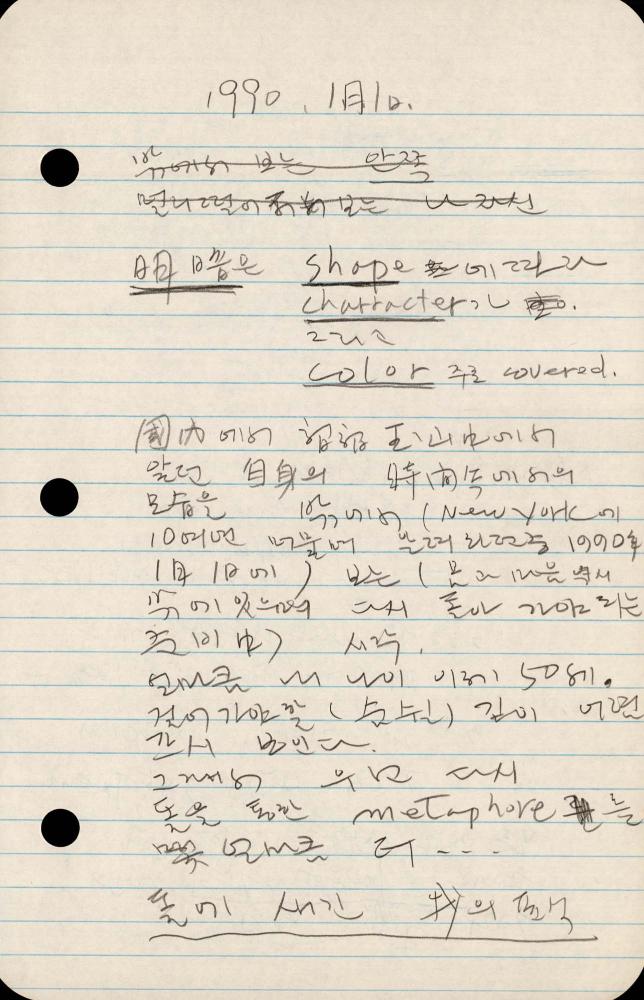 1989년부터 1990년까지 김차섭 구상노트 2