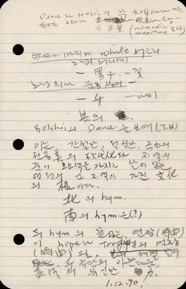 1989년부터 1990년까지 김차섭 구상노트 2