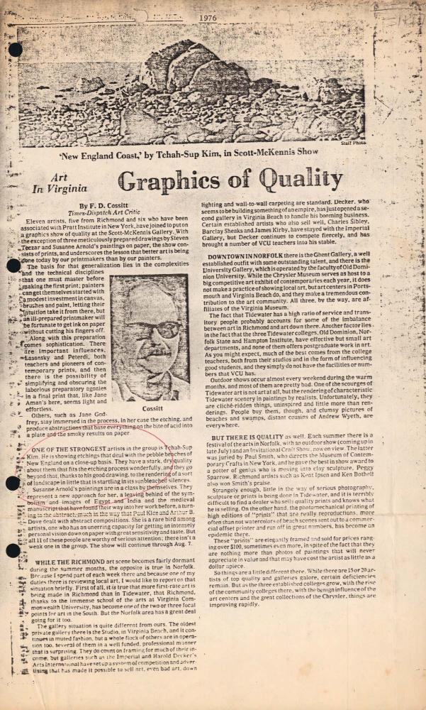 1976년 「Graphics of Quality」 기사 스크랩 1