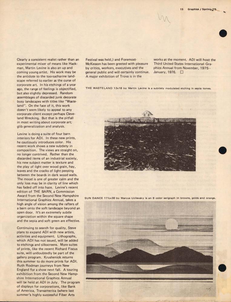 1975년 『Graphics』 봄호에 실린 ADI GALLERY 관련 특집 기사 스크랩 4