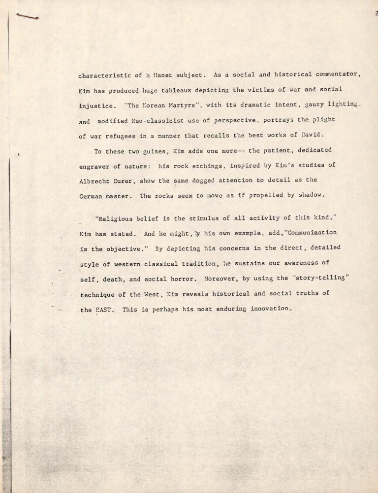 「TCHASUP KIM : AN INTRODUCTION」 2