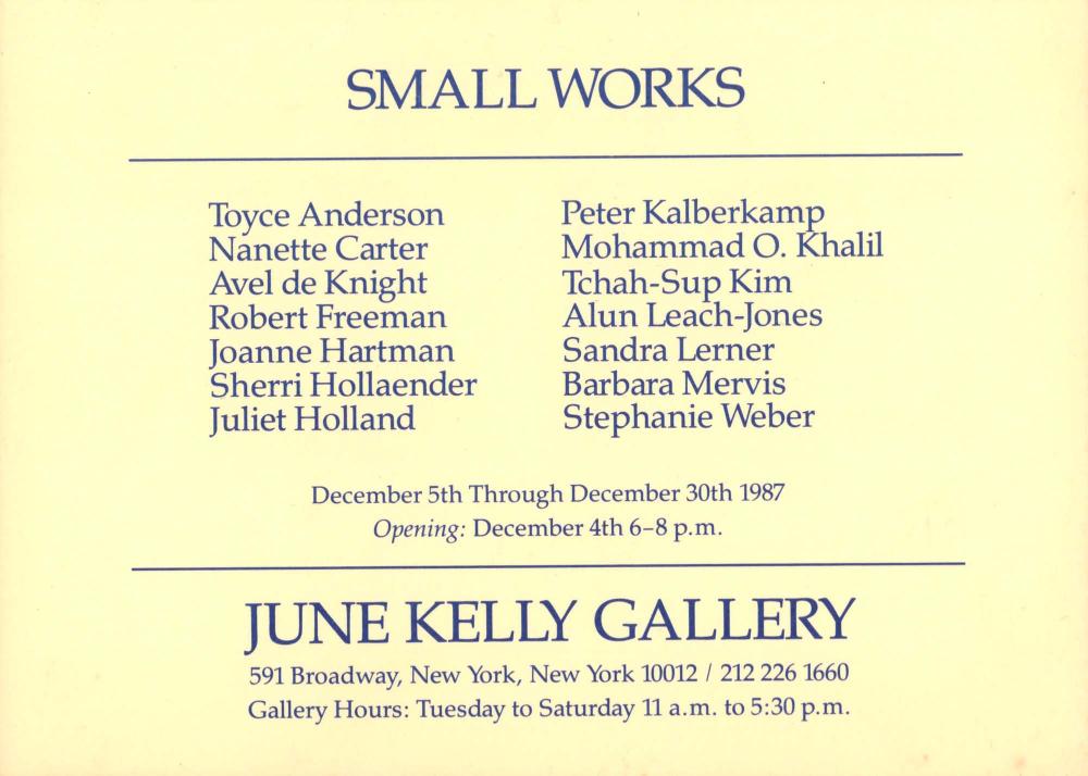1987년 June Kelly Gallery 《SMALL WORKS》 리플릿 1