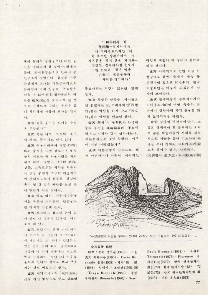 1974년 『現代美術(현대미술)』 스크랩