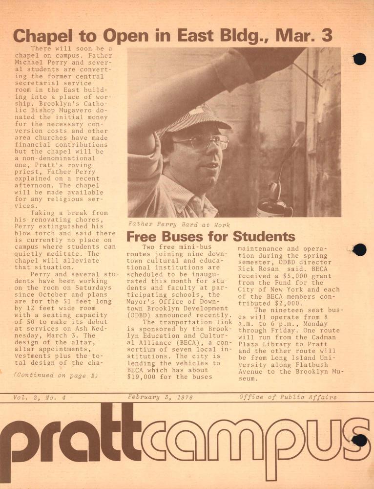1976년 2월 3일 『prattcampus』 Vol.2 스크랩 1