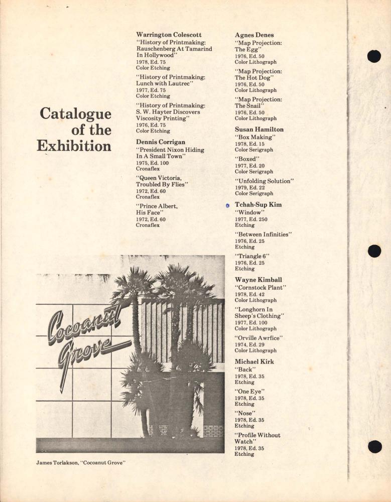 1979년 《Recent Trends In American Printmaking》 팸플릿 스크랩 2