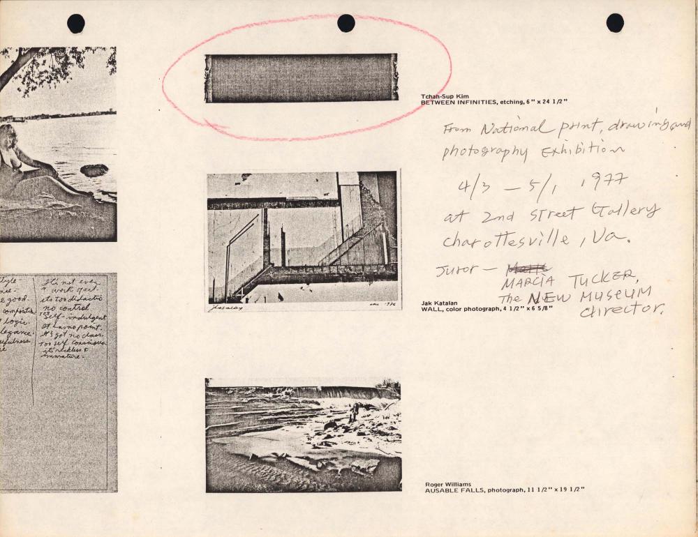 1977년 《National Print, Drawing and Photography Exhibition》 출품작 도판 스크랩 1