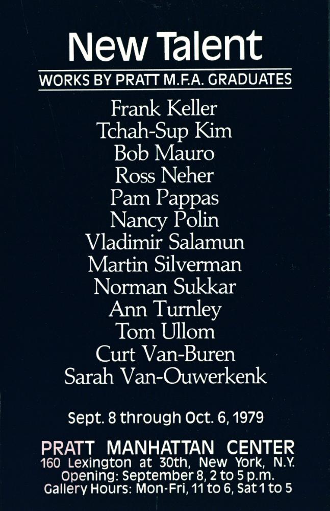 1979년 Pratt Manhattan Center 《New Talent WORKS BY PRATT M.F.A GRADUATES》 리플릿 1