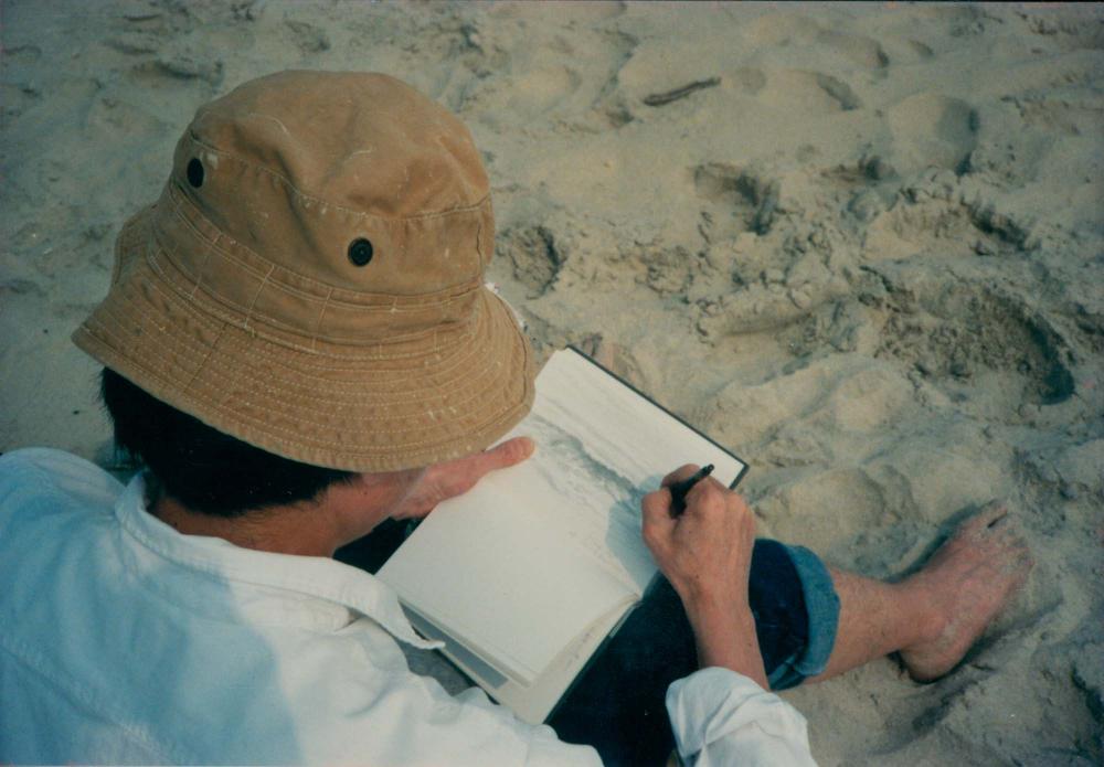 김차섭과 윤범모, 배진환의 미국 여행 인화사진 2