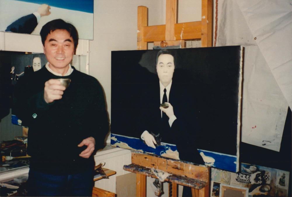 김차섭과 김차섭 자화상을 함께 촬영한 사진 2