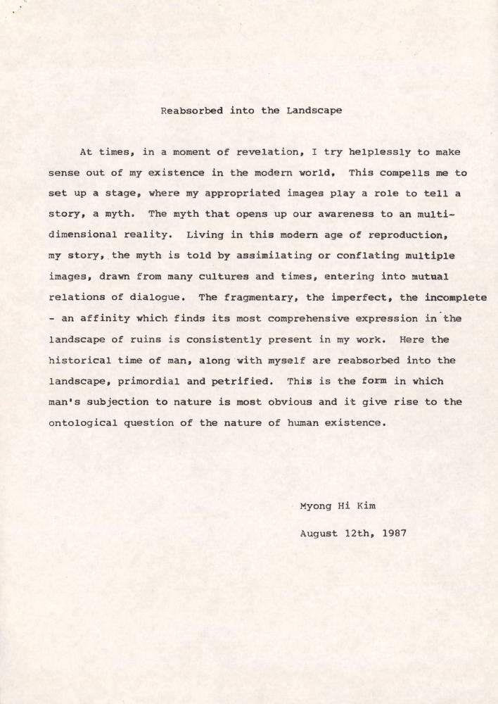 「Reabsorbed into the Landscape」 1