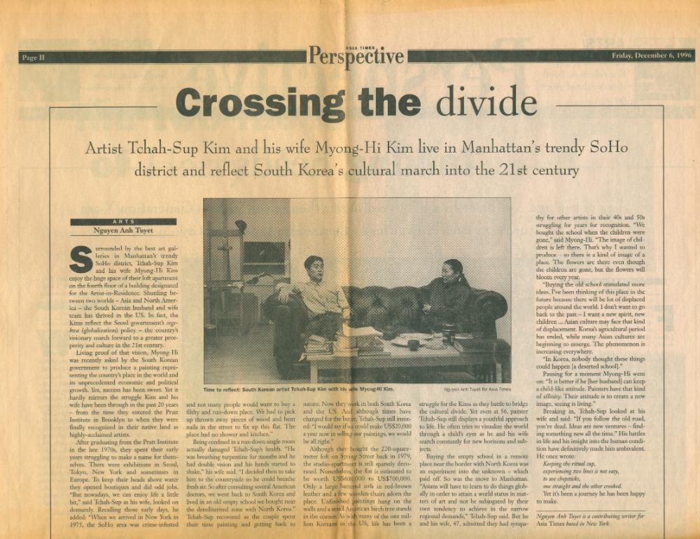 1996년 12월 6일 「Crossing the divide」 『Asia Times Perspective』 스크랩 1