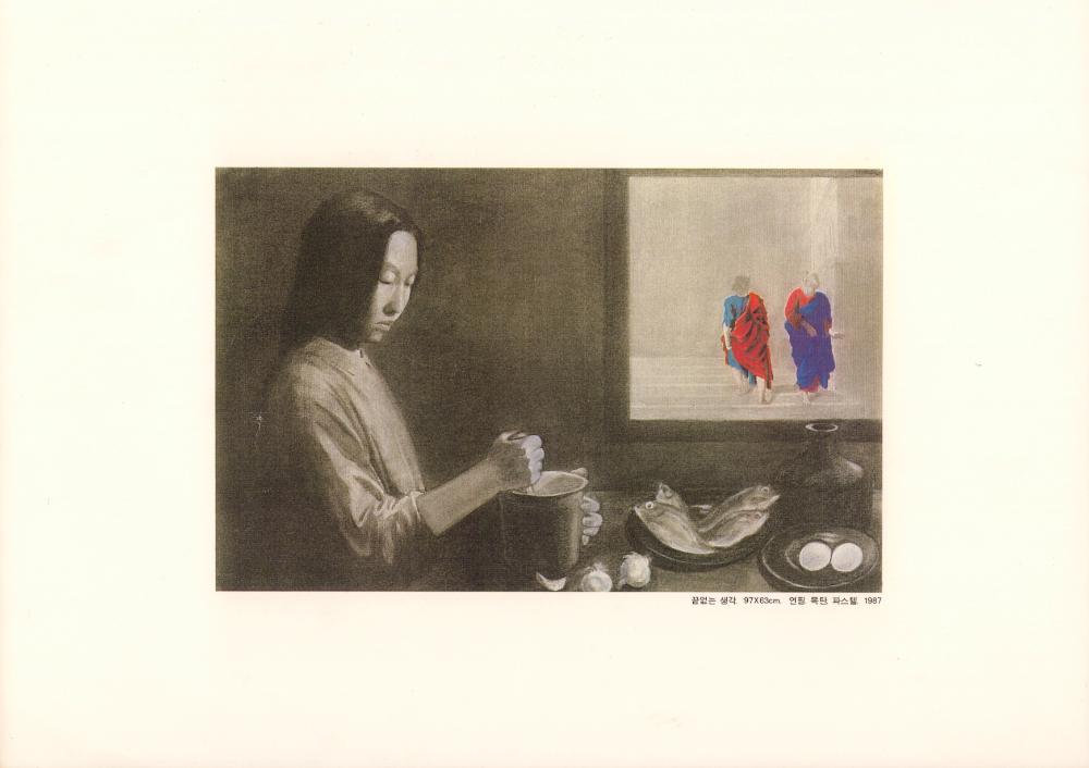 김명희 도록에 실린 〈끝 없는 생각〉 부분 스크랩 1