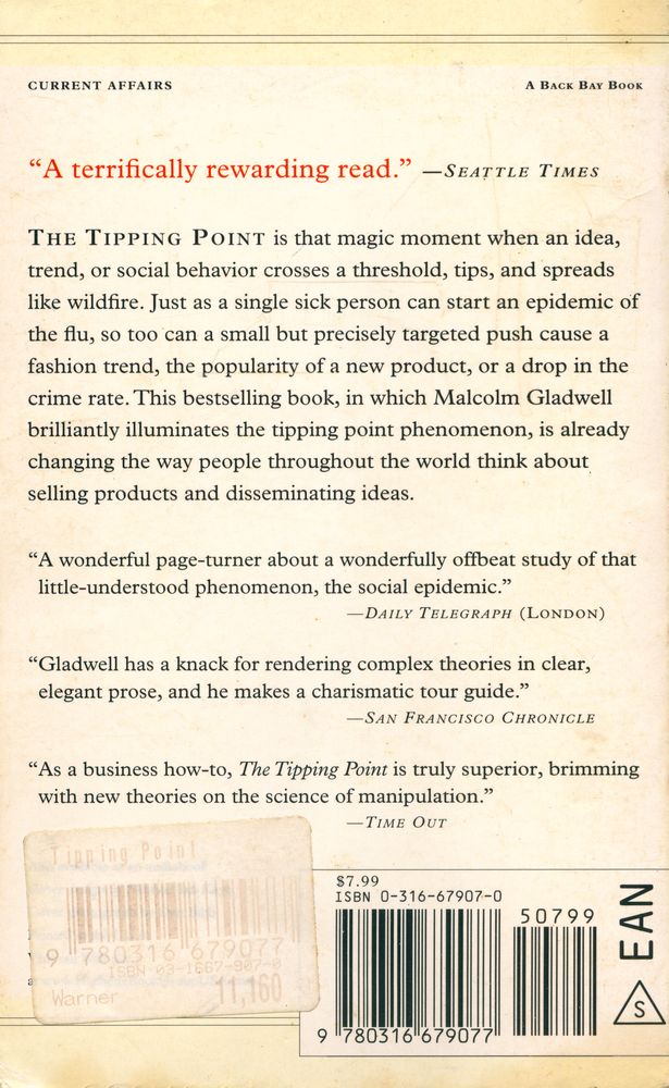 『The TIPPING POINT : How Little Things Can Make a Big Difference』 4