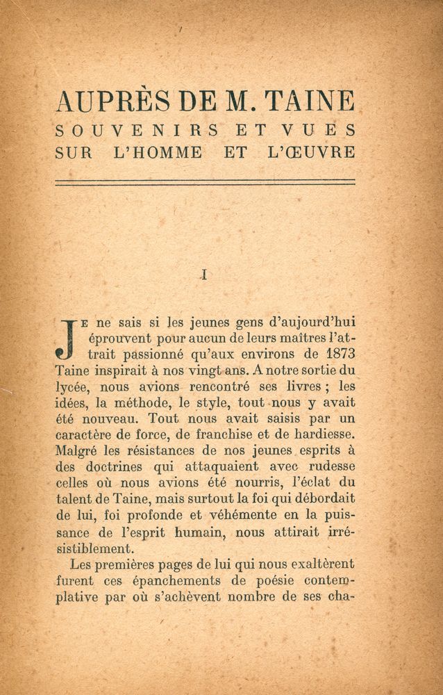 『Auperès de M.Taine』 2