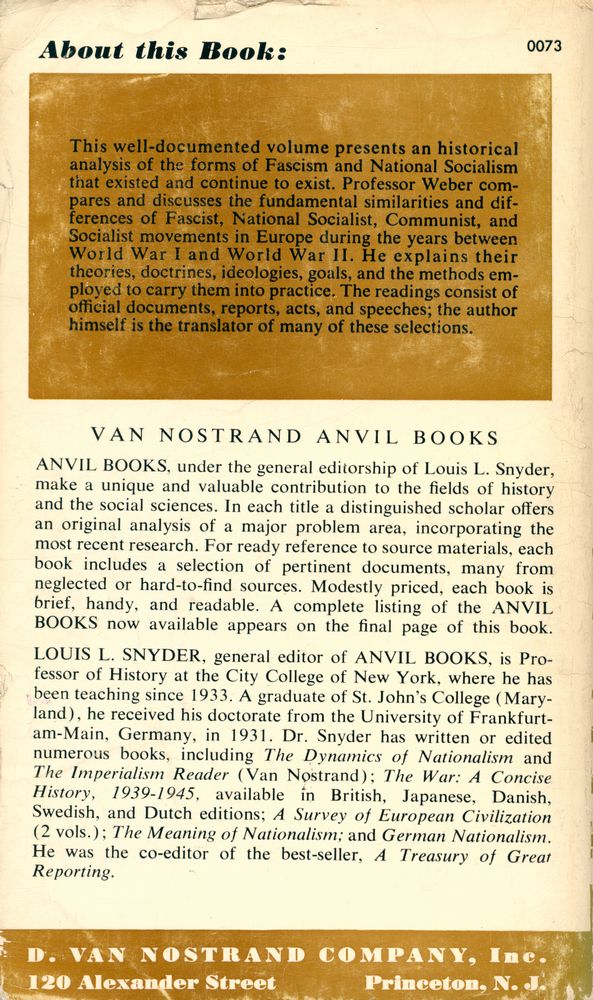 『VARIETIES OF FASCISM : Doctrines of Revolution in the Twentieth Century』 4