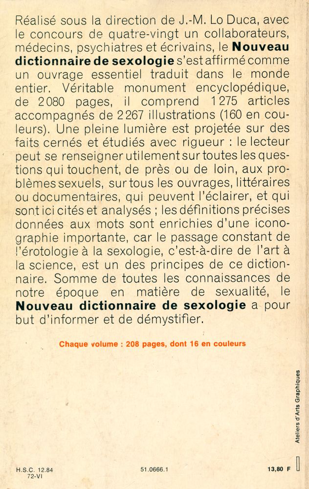 『NOUVEAU DICTIONNAIRE DE SEXOLOGIE : SEXOLOGIA - LEXIKON』 3