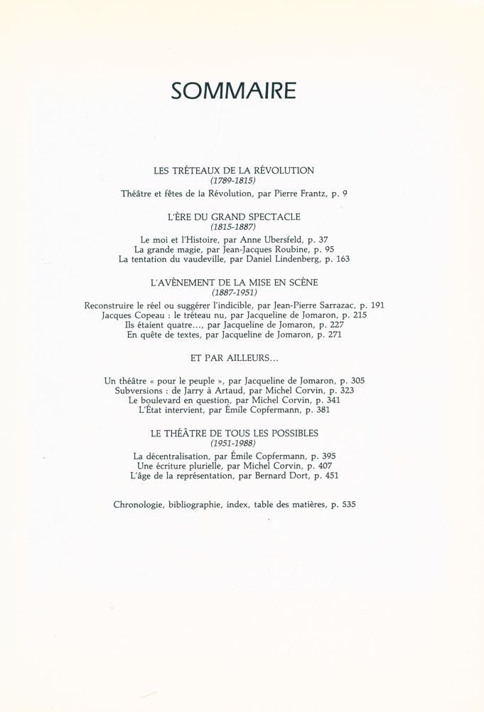 『LE THÉÂTRE EN FRANCE 2 : De la Révolution à nos iours』 2