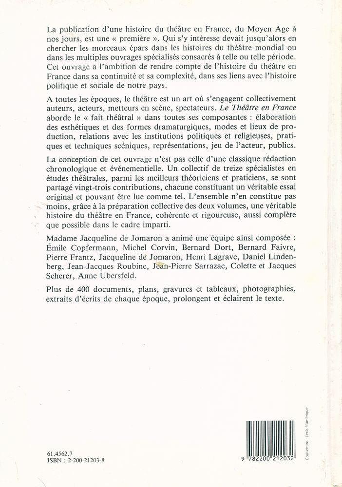 『LE THÉÂTRE EN FRANCE 2 : De la Révolution à nos iours』 3