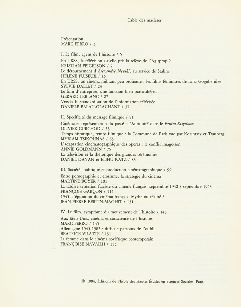 『FILM ET HISTOIRE』 2