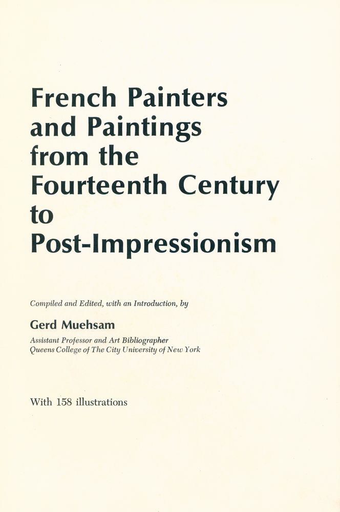 『French Painters and Paintings from the Fourteenth Century to Post - Impressionism』 1