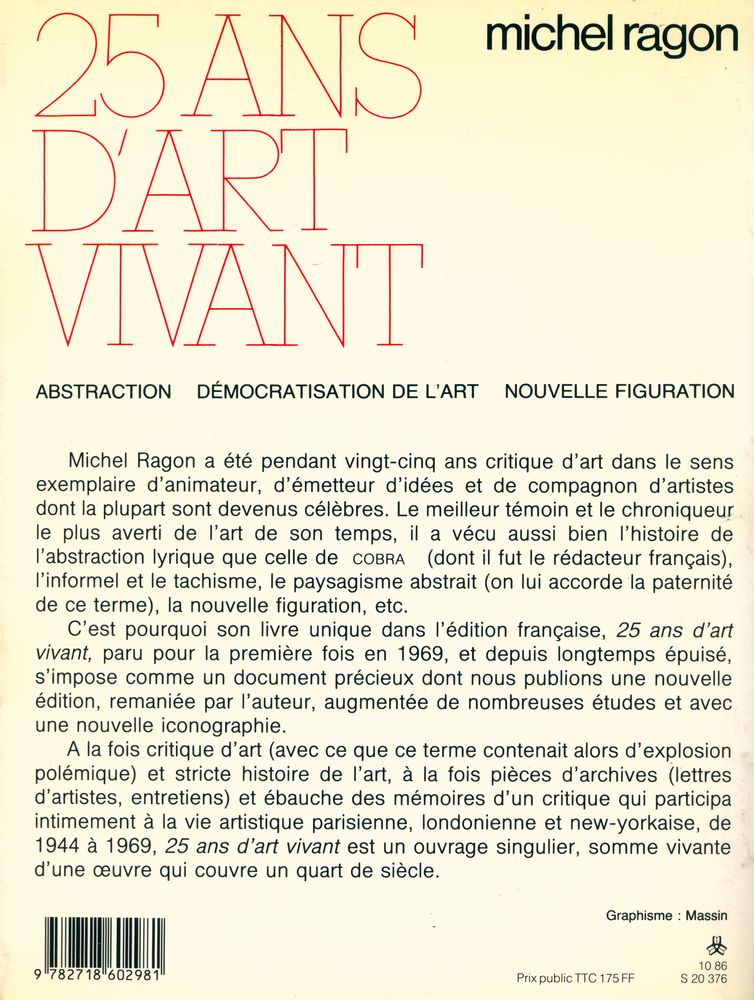 『vingt - cinq ans d'art vivant : chronique vécue de l'art contemporain de l'abstraction au pop art 1944 - 1969』 8
