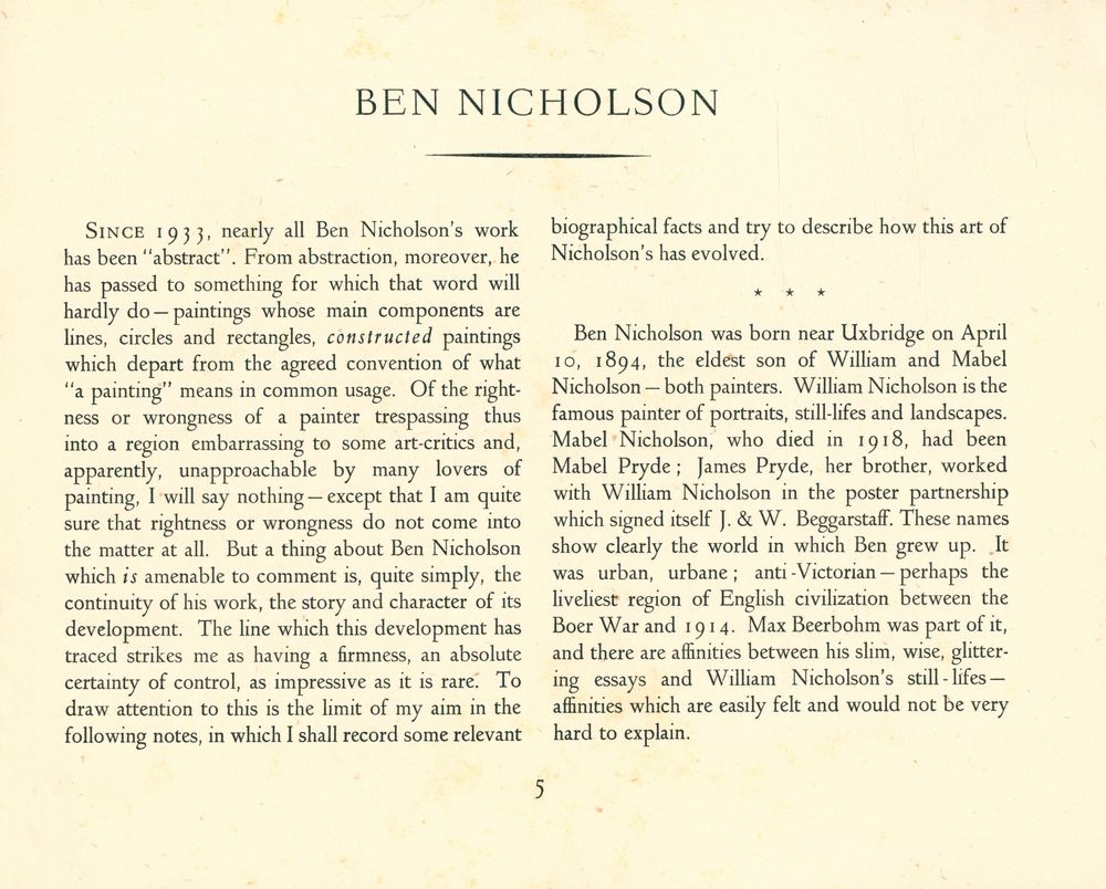 『BEN NICHOLSON』 2
