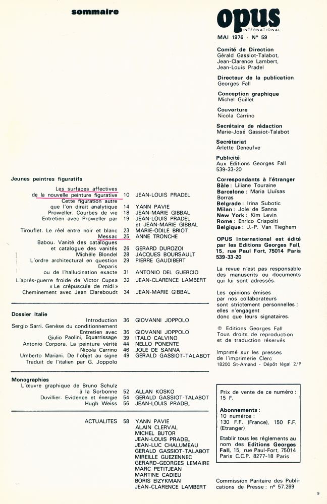 『opus INTERNATIONAL』 MAI 1976 Nº 59 2