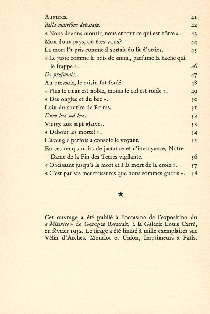 《LE MISERERE : CINQUANTE HUIT PLANCHES GRAVEES PAR GEORGE ROUAULT : EXPOSÉES CHEZ LOUIS CARRÉ》 4