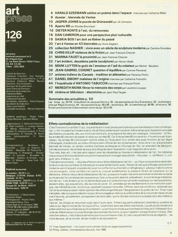 『art press』 126 juin 1988 2