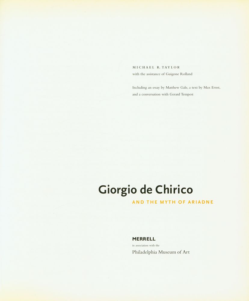 《Giorgio de Chirico and the myth of Ariadne》 1