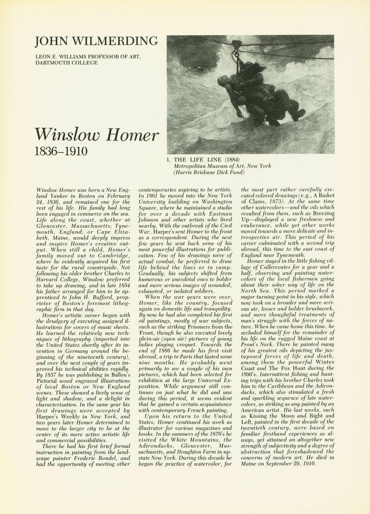 『The Great Artists : A library of their lives, times and paintings - BOOK 3 : Winslow Homer』 2