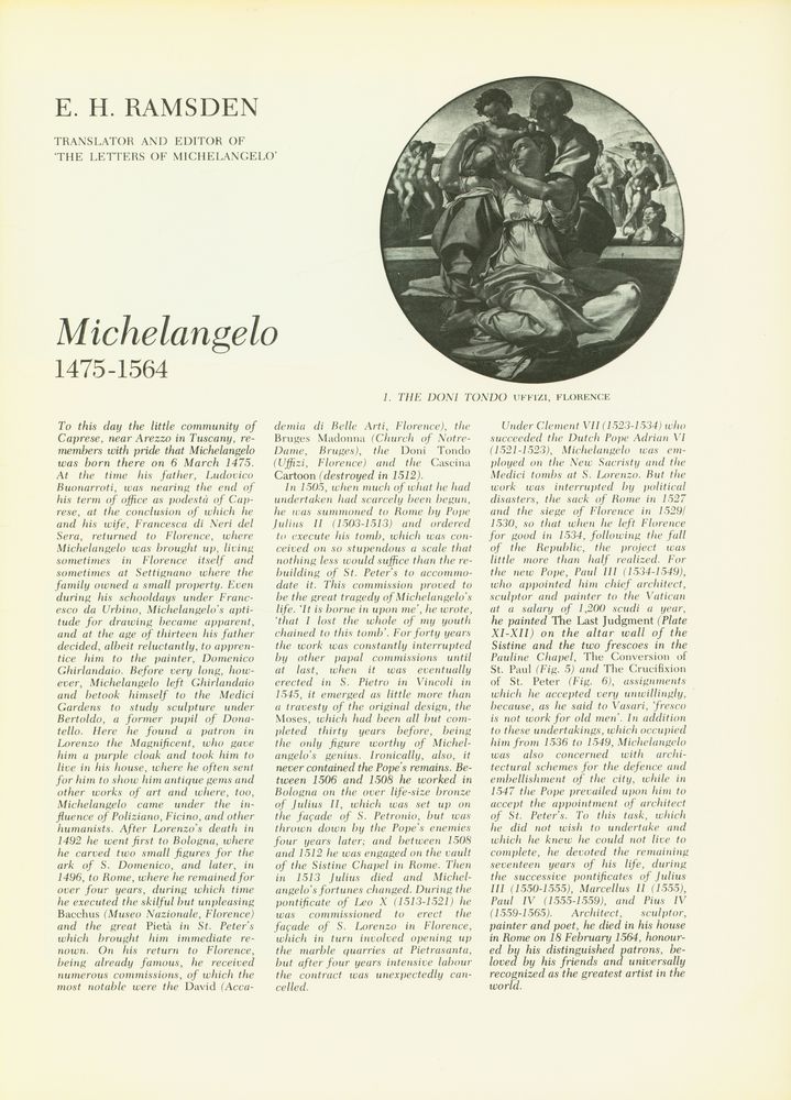 『The Great Artists : A library of their lives, times and paintings - BOOK 5 : Michelangelo』 2